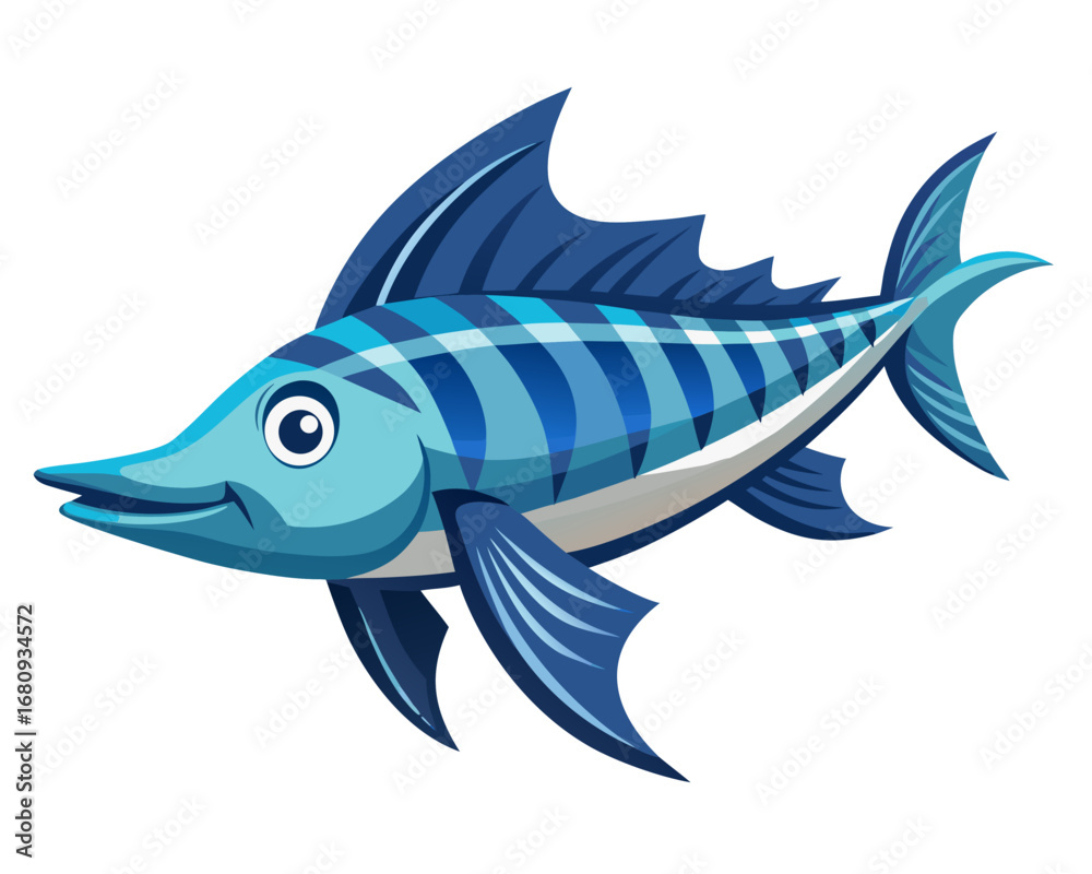 Fototapeta premium Simple Cartoon Fish Outline