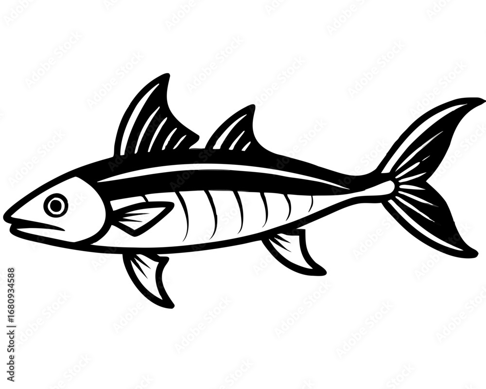 Fototapeta premium Simple Cartoon Fish Outline