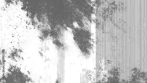 Textured grey splatters and vertical lines white