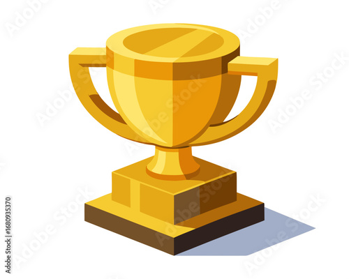 Gold Trophy Cup Icon for Victory and Achievement