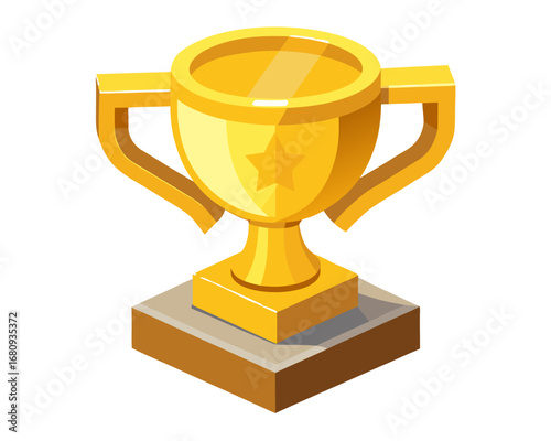 Gold Trophy Cup Icon for Victory and Achievement
