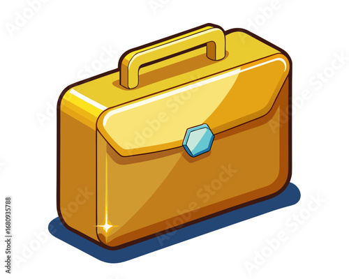Golden Briefcase Treasure Icon