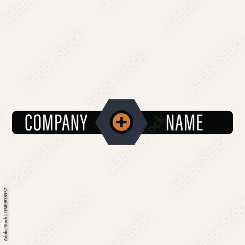 A minimalist logo design of a horizontal black bar with rounded ends