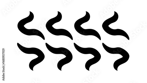 Abstract Swirling Smoke Wisps black