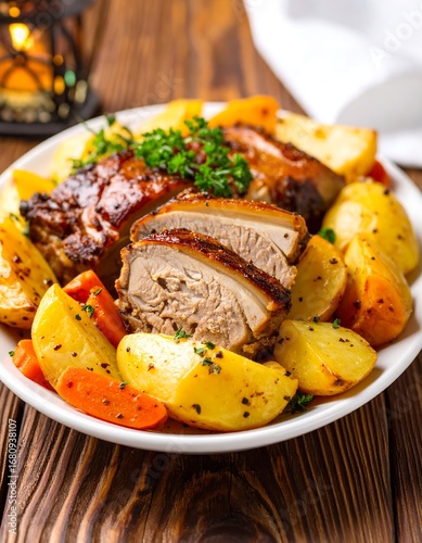 Roasted pork loin with vegetables (1)