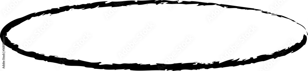 Obraz premium Oval frames brush painted, ink stamp, circle banner