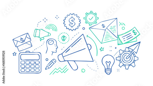 Business concept icons finance marketing