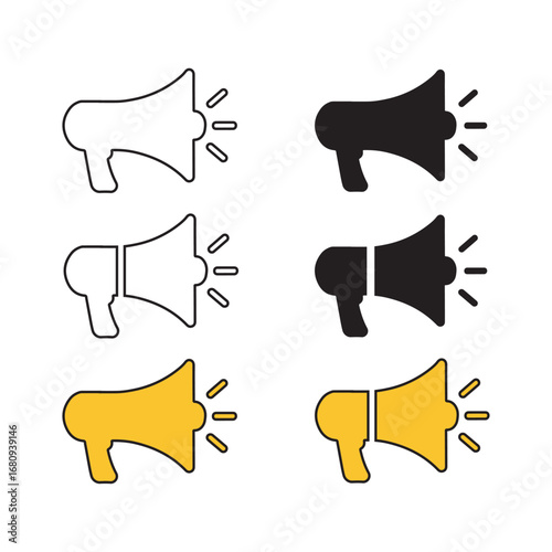 megaphone icon set vector