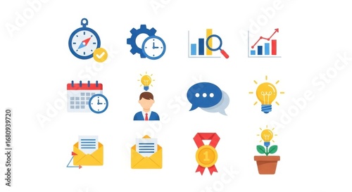 Collection of business and finance icons