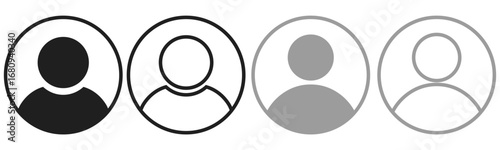 Vector image of a person and people icon. Work team people icons. Social network or dating site user personal profile symbol. Collection of people groups or user groups for your use