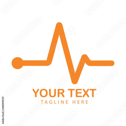 Medical Pulse Line Logo, Heartbeat Wave Symbol Vector