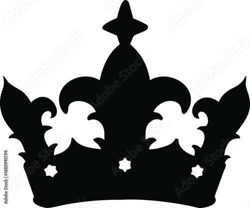 Majestic royal crown silhouette symbolizing power authority royalty leadership success and regal elegance for design concepts silhouette