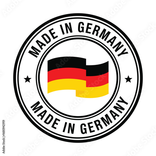 made in germany stamp, Made in germany seal with german flag illustration on transparent background