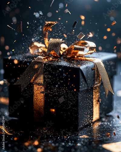 christmas gift box with snowflakes