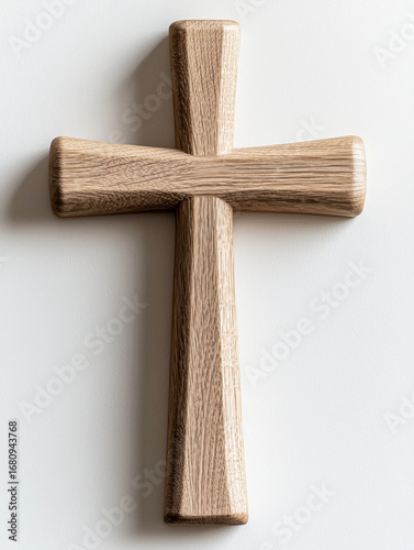 wooden cross isolated on white
