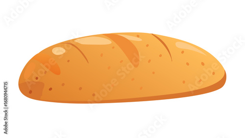 Golden loaf of bread with scoring baked golden brown
