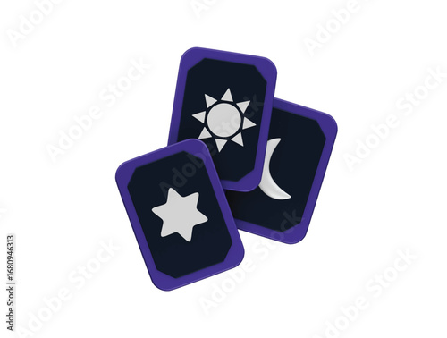 tarot card icon 3d illustration render