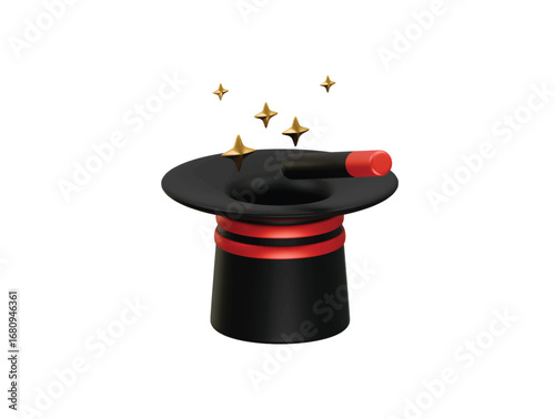 magic trick icon 3d illustration render