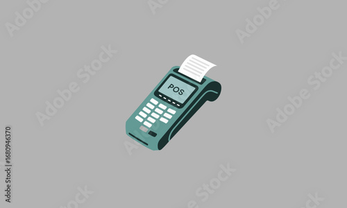 Modern flat design pos payment terminal with receipt for financial transactions and commerce vector