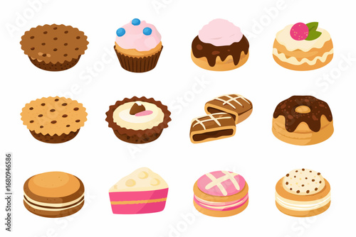 a variety of delicious desserts and sweet treats displayed