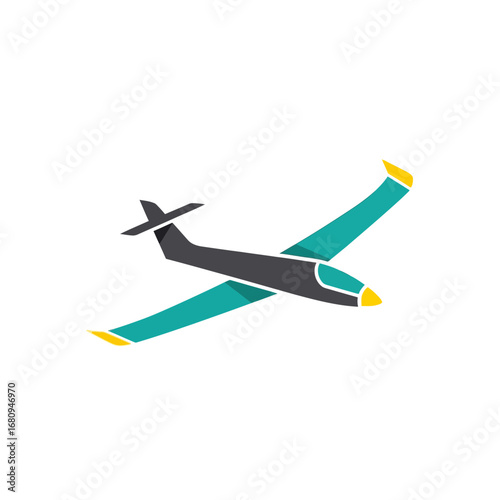Glider Plane Icon Sleek Design for Aviation Enthusiasts