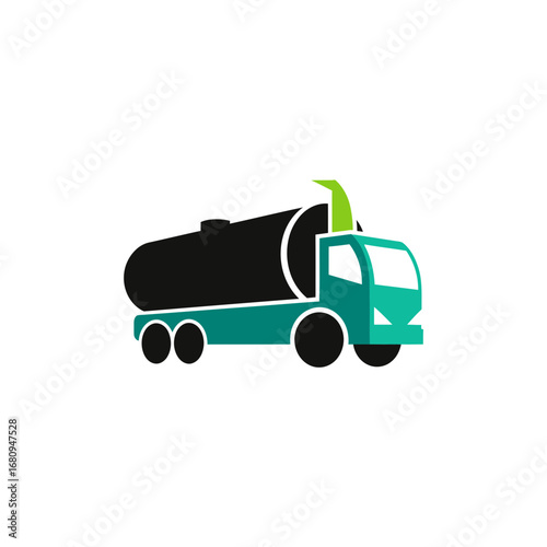 Modern Teal and Black Tanker Truck Logo Symbolizing Logistics and Industrial Transportation Services