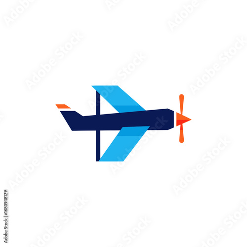 Geometric Airplane Design Modern Aviation Concept. Simple, Stylish, and Clean Graphic of a Plane Ideal for Travel, Flight, or Aviation-related Projects