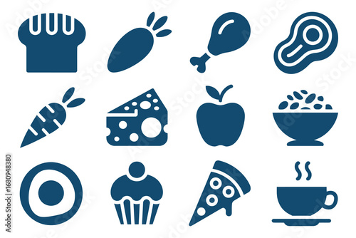 Meal Icon Set, Food, Lunch, Kitchen, Dining Icons