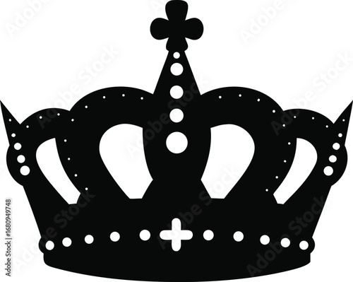 Regal black silhouette of a majestic crown symbolizing royalty power authority and luxury fit for kings and queens silhouette