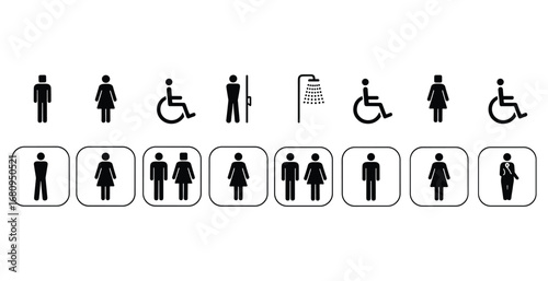 Collection of Male Female and Accessible Restroom Signs toilet signs bathroom signs