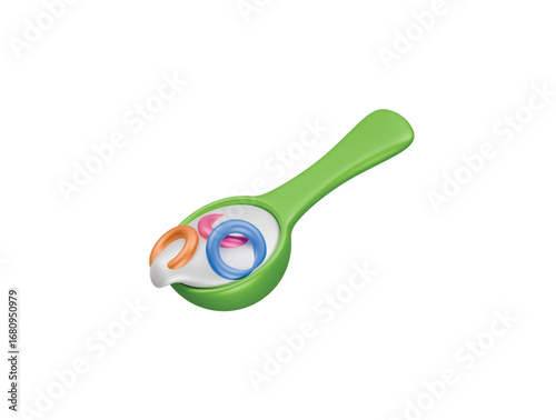 cereal spoon icon 3d illustration render
