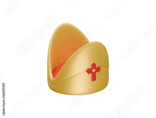 pope hat icon 3d illustration render