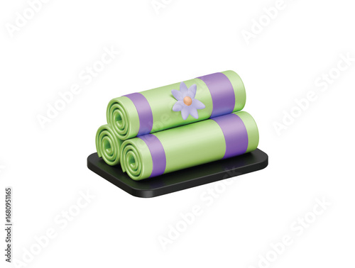 spa towel icon 3d illustration render