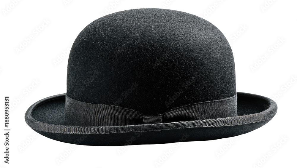 Obraz premium Dark gray bowler hat, smooth, classic style