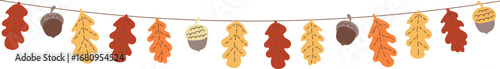 Autumn Leaves and Acorns Garland