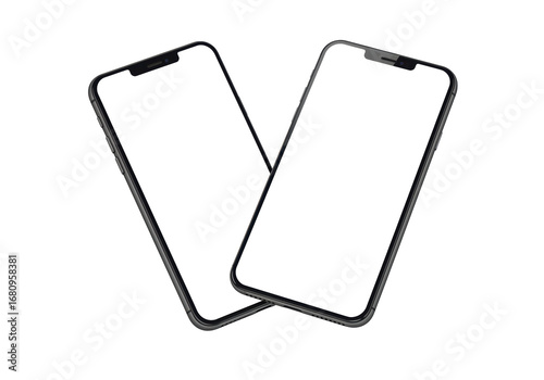 Isolated Mobile Technology Design Mockup featuring Smartphone Devices for Presentation