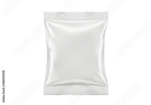 Isolated blank flow pack food package for snack, candy, cookie. Mockup template design