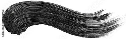 Dark gray, textured, curved stroke