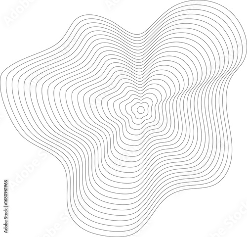 Circles lines wavy. Geometric technology round shape
