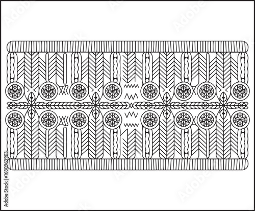 Beautiful and classic knit sweater pattern for winter theme decorated vector line art illustration coloring page for kids and adults holiday enjoying