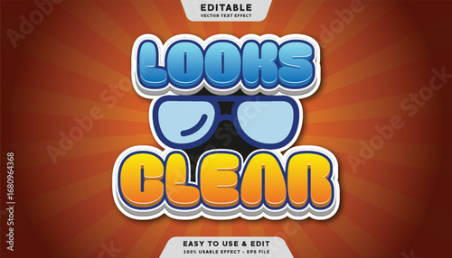 looks clear editable text effect template
