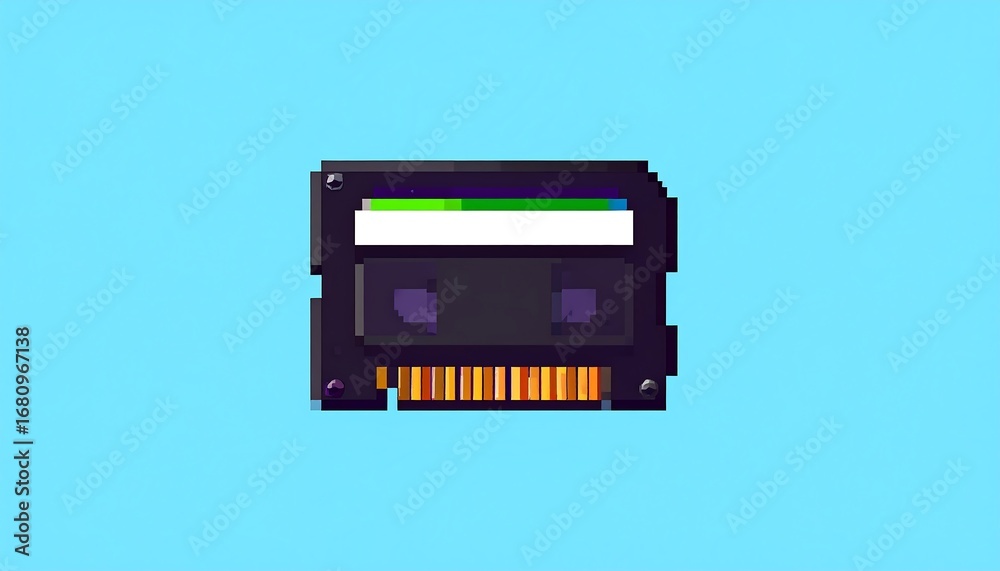 Obraz premium Pixel art cassette tape