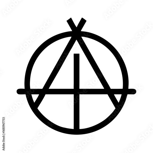 Vector art of anarchy symbol featuring a circle and letter a, , representing political ideology and social rebellion