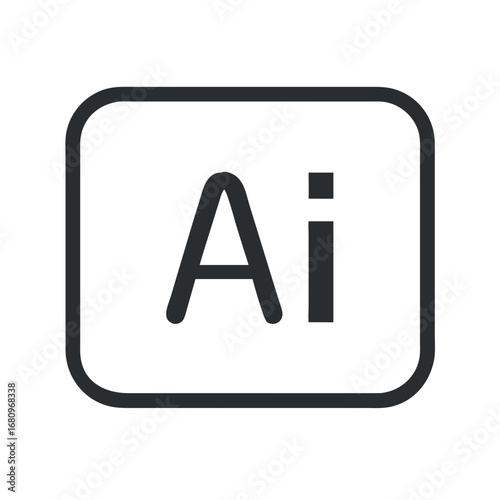 Vector art of ai file format icon, a symbol for adobe illustrator vector graphic design software