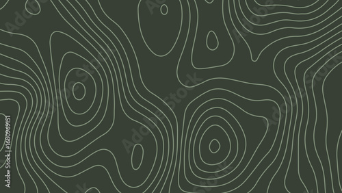 A deep, forest green wallpaper with light grey lines. A modern, artistic topographic pattern.

