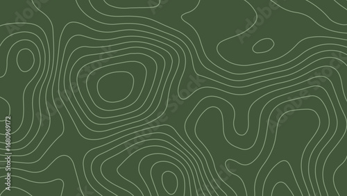 A dark green background with subtle contour lines. An abstract pattern resembling topographic maps.