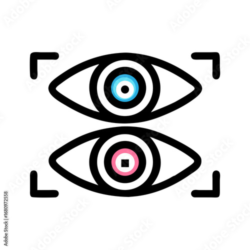 Vector art of eye scan icon representing biometric identification and security