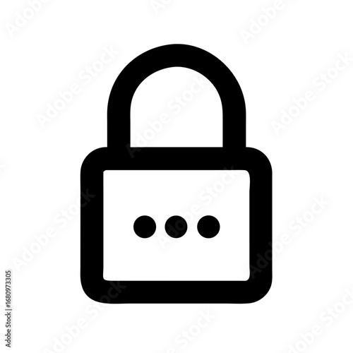 Vector art of secure padlock symbol, representing data protection, privacy, and safe access with password code