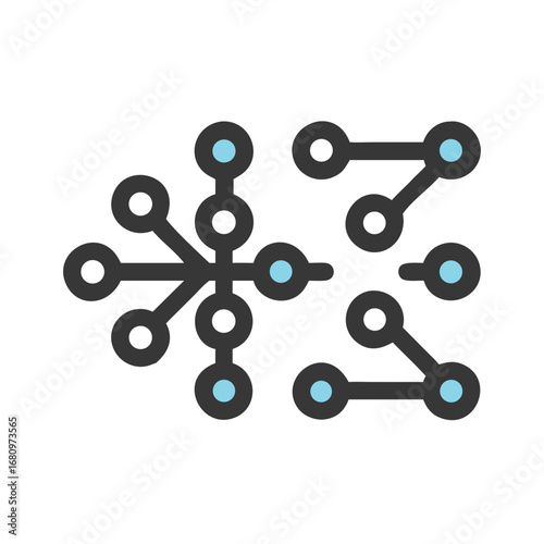 Vector art of network connection nodes system data technology internet structure web communication digital science computing