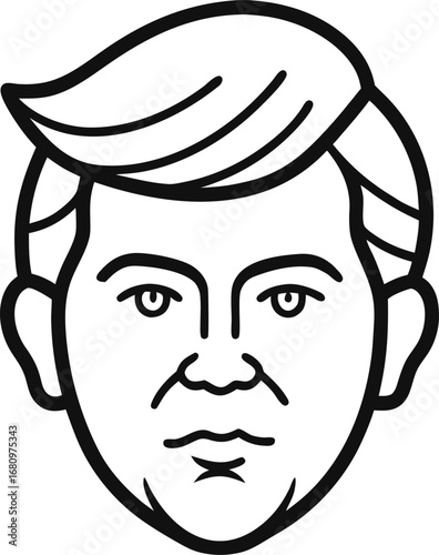 Trump outline icon vector on white background